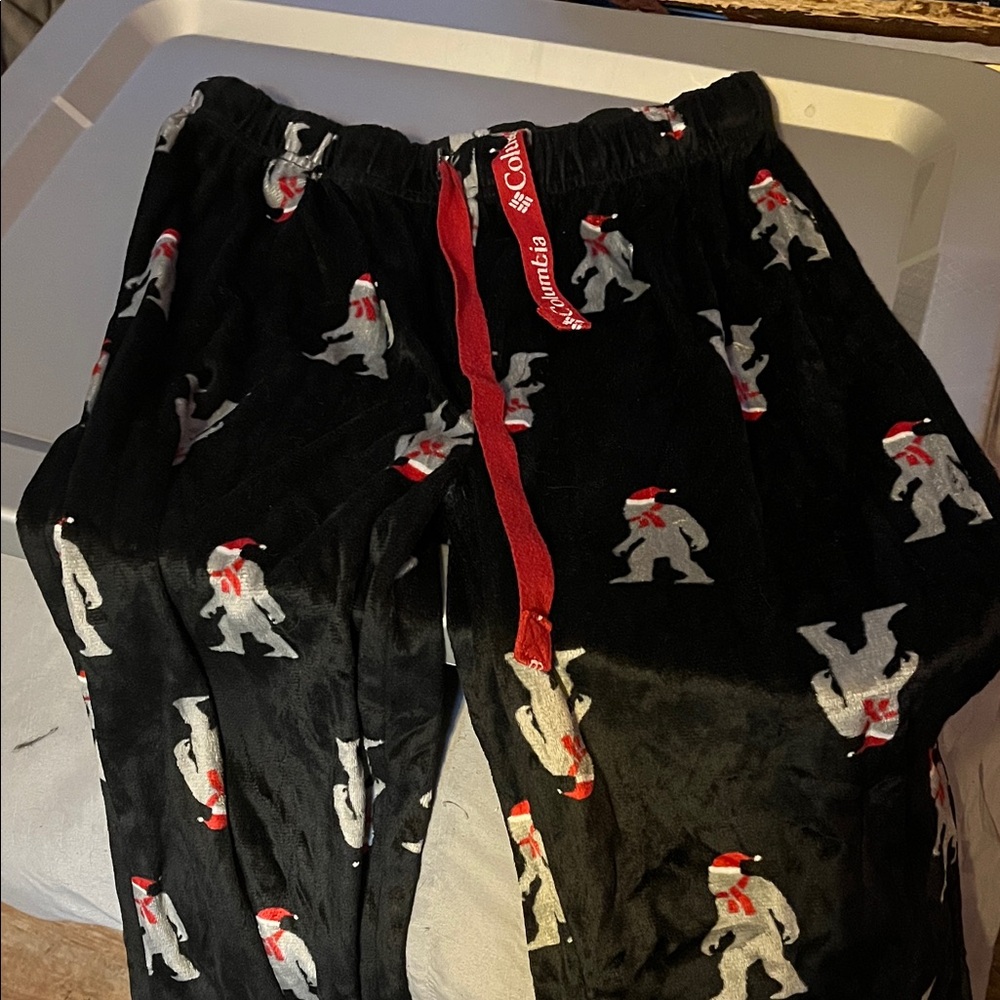 Columbia Black Lounge Pants with Polar Bear Design